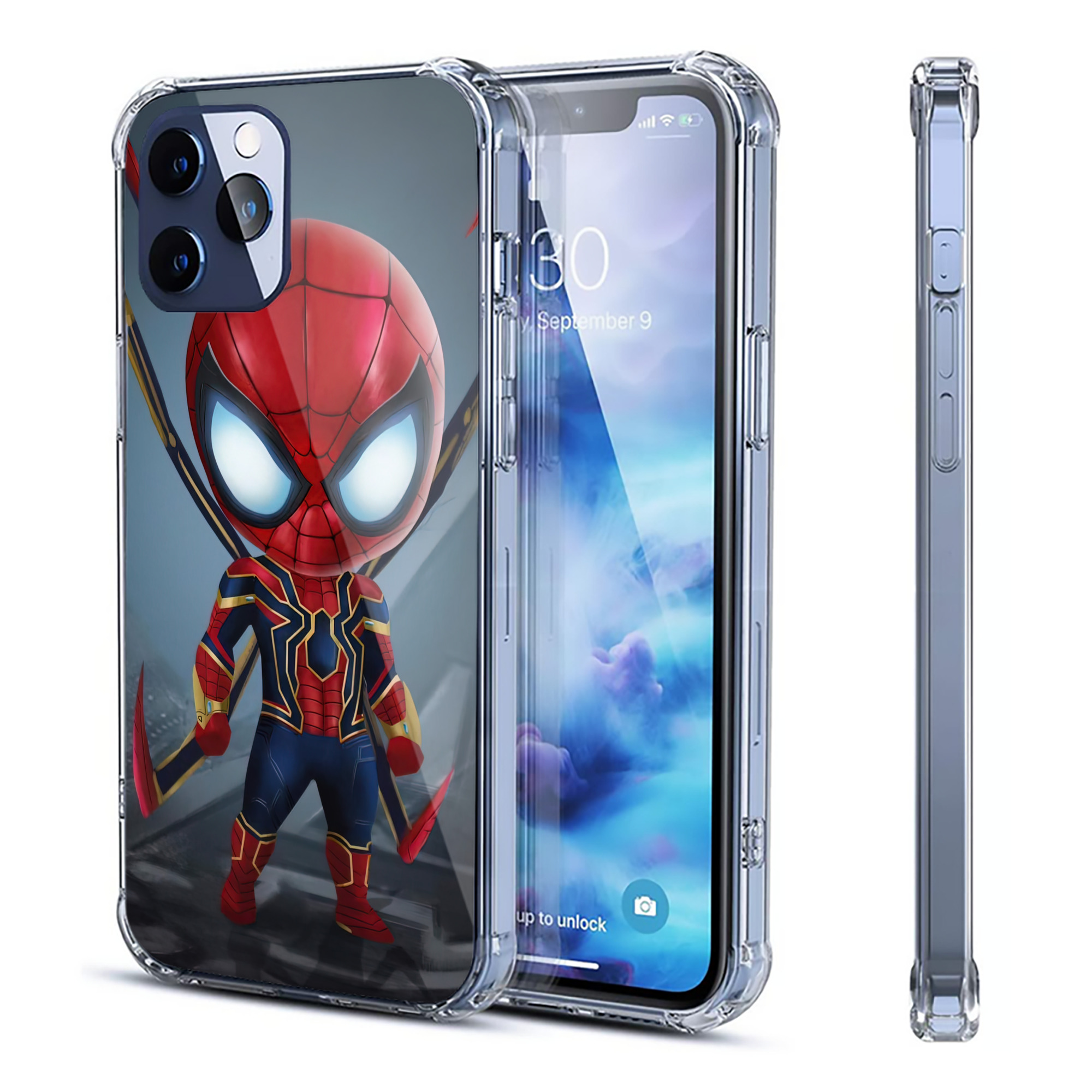 （画像用） Spider Man スパイダーマン 【iPhone 12シリーズ対応】透明スマホケース（クリアソフトケース）